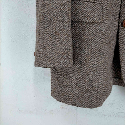 ハリスツイード Harris Tweed USA製 ヘリンボーン ツイード クルミボタン 2Bシングルテーラードジャケット メンズ