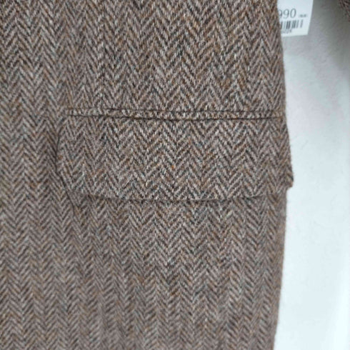 ハリスツイード Harris Tweed USA製 ヘリンボーン ツイード クルミボタン 2Bシングルテーラードジャケット メンズ