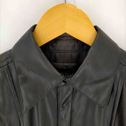 ユハ juha SYNTHETIC LEATHER PIN TUCK SHIRT メンズ JPN:3
