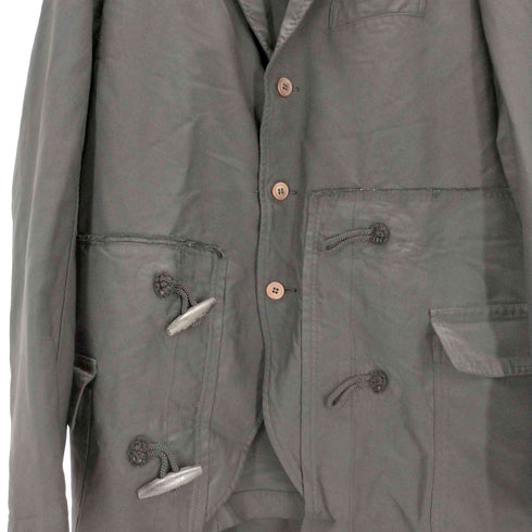 コムデギャルソンオムプリュス COMME des GARCONS HOMME PLUS AD2013 13AW ポリ縮絨 再構築 ドッキングコートジャケット 黒の自由 メンズ JPN:L