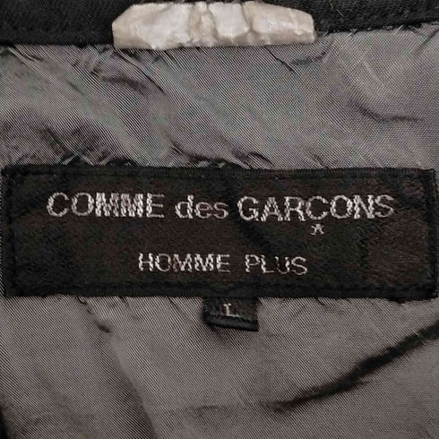 コムデギャルソンオムプリュス COMME des GARCONS HOMME PLUS AD2013 13AW ポリ縮絨 再構築 ドッキングコートジャケット 黒の自由 メンズ JPN:L