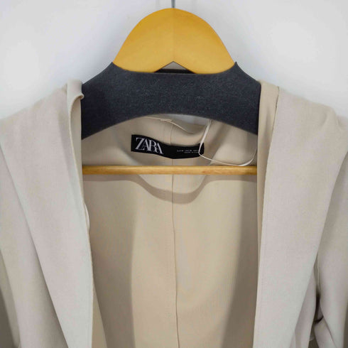 ザラ ZARA ストレッチスウェードノーカラーガウンコート レディース M