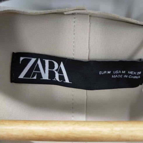 ザラ ZARA ストレッチスウェードノーカラーガウンコート レディース M