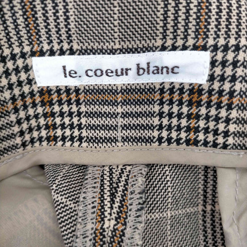 ルクールブラン le.coeur blanc サイドボタンチェックワイドパンツ レディース 38