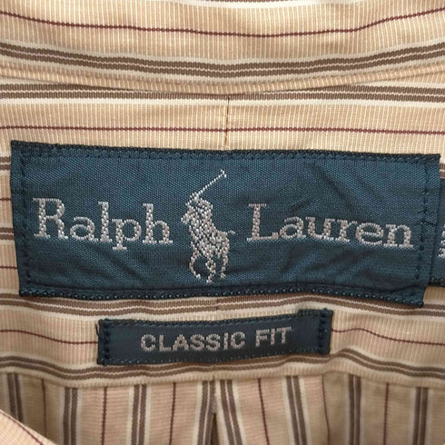 ラルフローレン RALPH LAUREN 90s CLASSIC FIT ポニー刺繍 ストライプ ボタンダウンシャツ メンズ import:XL