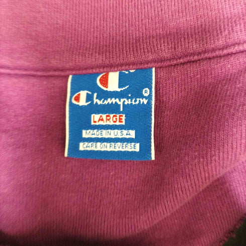 チャンピオン Champion 90S USA製 青タグ スプリクトロゴ 刺繍 ハーフジップ スウェット メンズ import:L