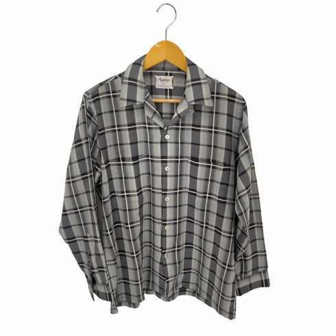 マンハッタン Manhattan DOCOMA 50S~60S オープンカラーチェックシャツ メンズ import:M 15 1/2