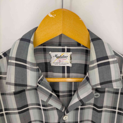 マンハッタン Manhattan DOCOMA 50S~60S オープンカラーチェックシャツ メンズ import:M 15 1/2