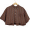 ドッカーズ DOCKERS ビックシルエット短丈ボタンダウン半袖シャツ レディース L