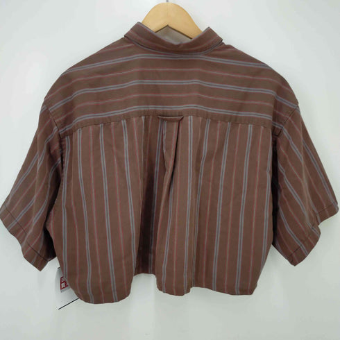 ドッカーズ DOCKERS ビックシルエット短丈ボタンダウン半袖シャツ レディース L
