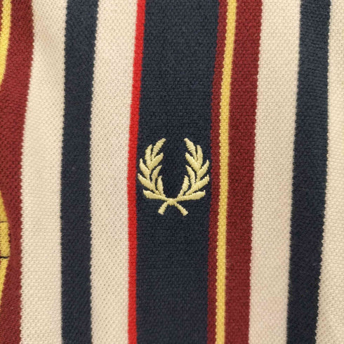 フレッドペリー FRED PERRY ロゴ刺繍 ストライプ ポロシャツ メンズ import:M