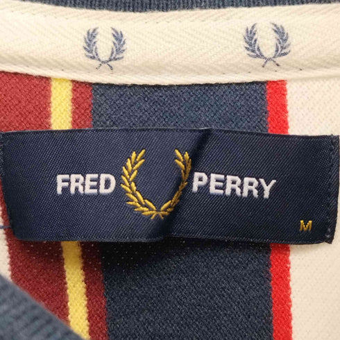 フレッドペリー FRED PERRY ロゴ刺繍 ストライプ ポロシャツ メンズ import:M
