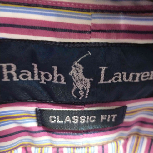 ラルフローレン RALPH LAUREN 90S CLASSIC FIT ポニー刺繍 ストライプ BDシャツ メンズ 15/M