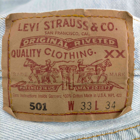 リーバイス Levis USA製 501 ボタン裏刻印524 ボタンフライデニムパンツ メンズ W33