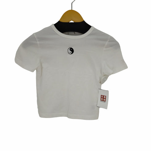 陰陽 S/S TEE チビT タイトT Y2K レディース ONE SIZE