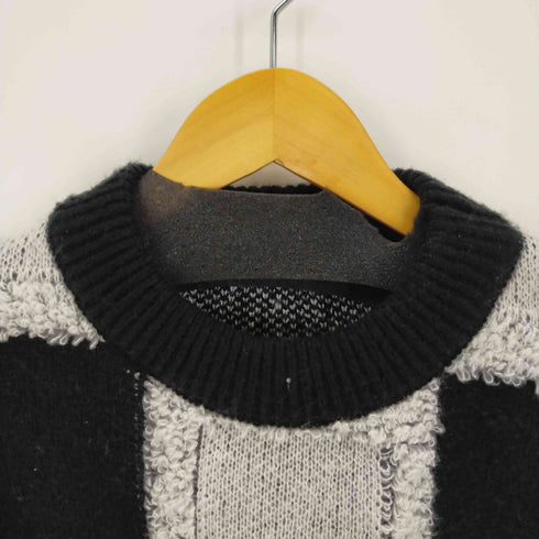 チェッカーフラッグクルーネックニット レディース ONE SIZE