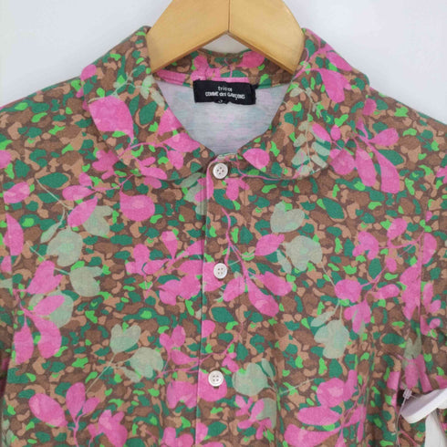 トリココムデギャルソン tricot COMME des GARCONS AD2013 プリント加工 丸襟 花柄 シャツブラウス レディース JPN:S