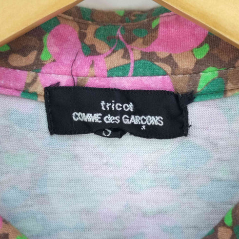 トリココムデギャルソン tricot COMME des GARCONS AD2013 プリント加工 丸襟 花柄 シャツブラウス レディース JPN:S