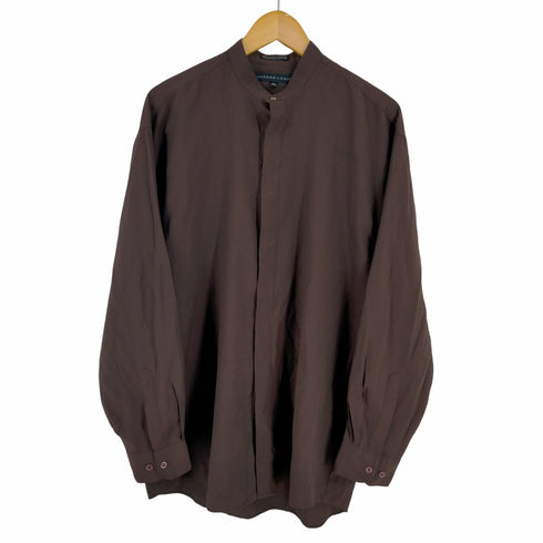 JORDAN CRAIG レーヨンポリ 比翼 バンドカラーシャツ メンズ import:M
