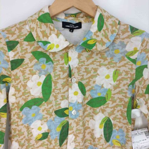 トリココムデギャルソン tricot COMME des GARCONS AD2013 プリント加工 丸襟 花柄 シャツブラウス レディース JPN:S