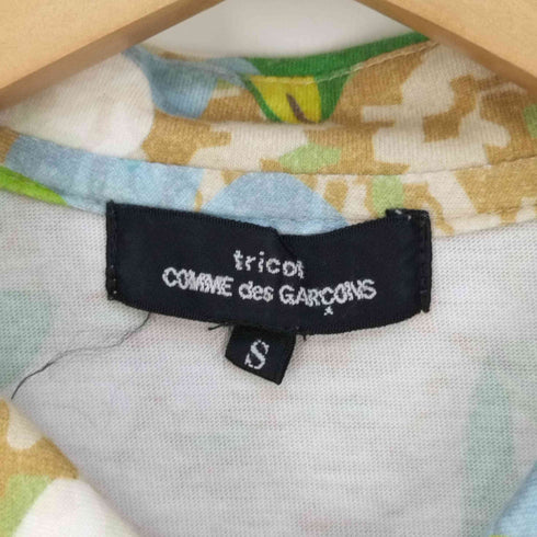 トリココムデギャルソン tricot COMME des GARCONS AD2013 プリント加工 丸襟 花柄 シャツブラウス レディース JPN:S