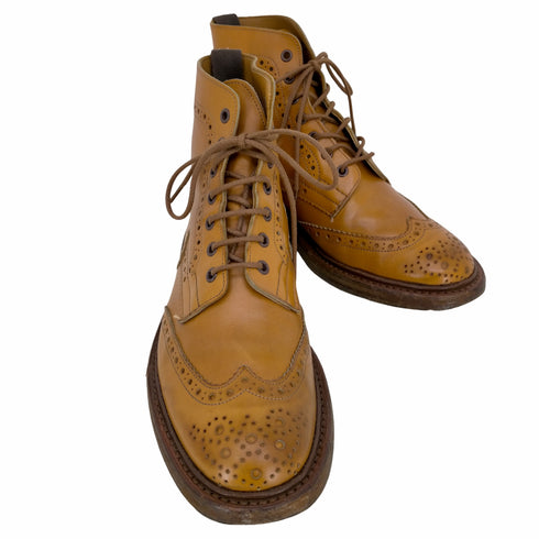 トリッカーズ Trickers M2508 MALTON C-SHADE TAN ウィングチップ カントリーブーツ メンズ UK:7.5