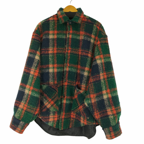 オーワイ OY OVERSIZE WOOL CHECK SHIRTS / オーバーサイズ ウールチェックシャツ メンズ FREE