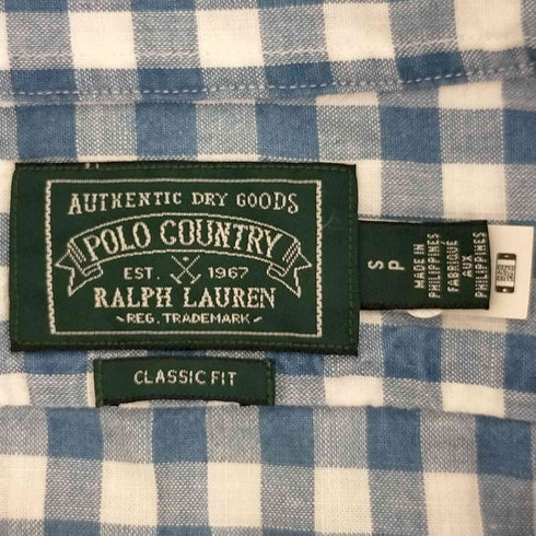 ポロカントリー POLO COUNTRY フィリピン製 CLASSIC FIT ギンガムチェック ワークシャツ メンズ JPN:S
