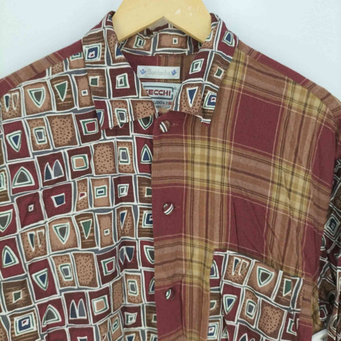 Bombacha イタリア製 クルミボタン 柄シャツ メンズ import:L
