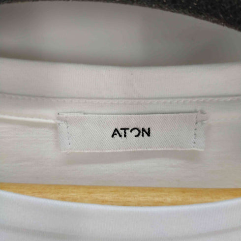 エイトン ATON HAIF ZIPPED POLO SWEATER レディース 2