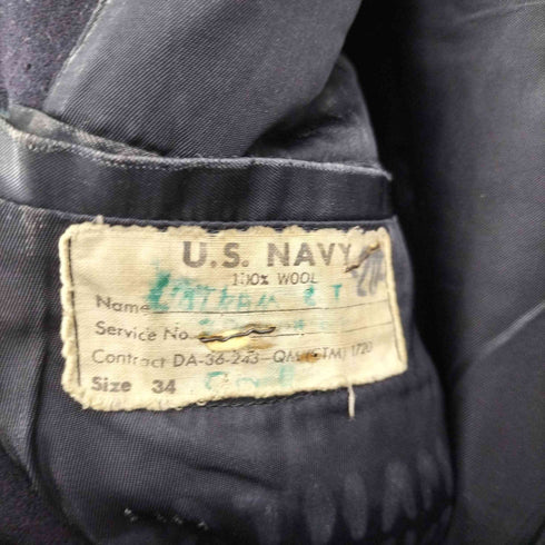 ユーエスネイビー U.S.NAVY 50-60S アメリカ海軍 マリンボタン P COAT ピーコート メンズ US:34