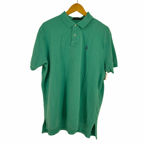 ポロラルフローレン POLO RALPH LAUREN 鹿の子 ポニー刺繍 S/S ポロシャツ メンズ import:XL
