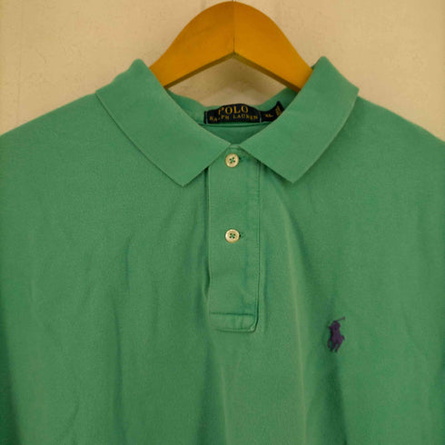 ポロラルフローレン POLO RALPH LAUREN 鹿の子 ポニー刺繍 S/S ポロシャツ メンズ import:XL