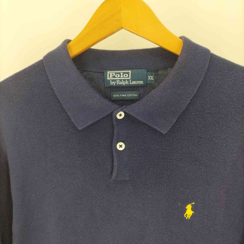 ポロバイラルフローレン Polo by RALPH LAUREN ポニー刺繍 PIMA COTTON ニット ポロシャツ メンズ import:XXL
