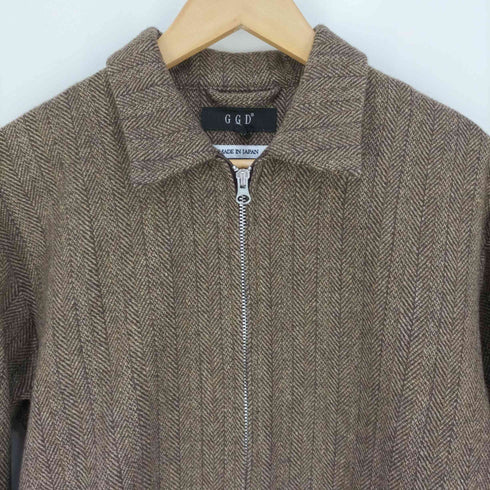 ジージーディー GGD ヘリンボーン ウールナイロン ジップアップジャケット メンズ JPN:2