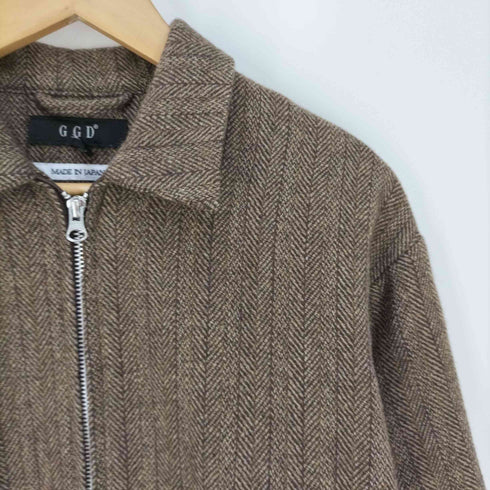 ジージーディー GGD ヘリンボーン ウールナイロン ジップアップジャケット メンズ JPN:2