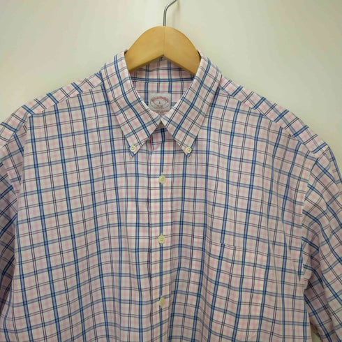 ブルックスブラザーズ 346 BROOKS BROTHERS ボックスシルエットボタンダウンチェックシャツ メンズ JPN:L