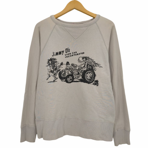 リーバイスヴィンテージクロージング Levis Vintage Clothing ヴィンテージ加工 染み込みプリント 前V ラグラン クルーネックスウェット メンズ JPN:L
