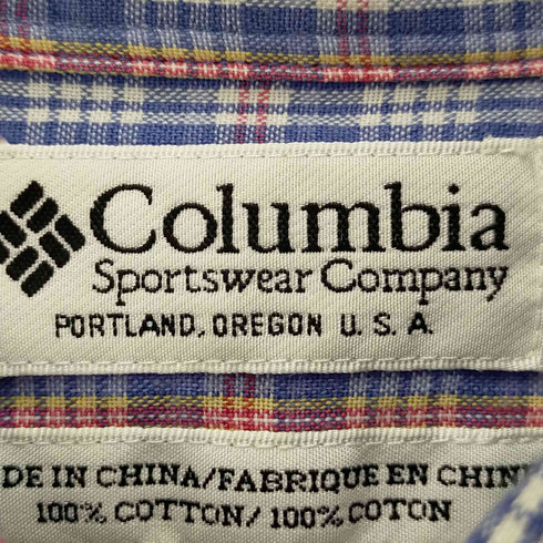 コロンビアスポーツウェア Columbia Sportswear USA製 ボタンダウンチェックシャツ メンズ JPN:M