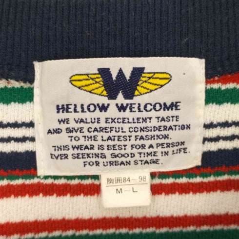 HELLOW WELCOME ボーダークルーネックTシャツ メンズ M~L