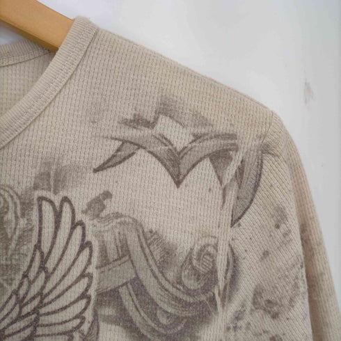 ハーレーダヴィットソン HARLEY DAVIDSON Y2K 鷲総柄プリント サーマルTシャツ レディース import:XL