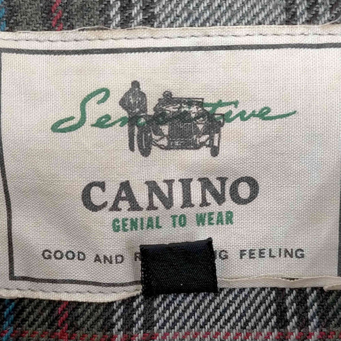 CANINO 裏地チェック 比翼ジップ オーバーサイズジャケット メンズ import:L