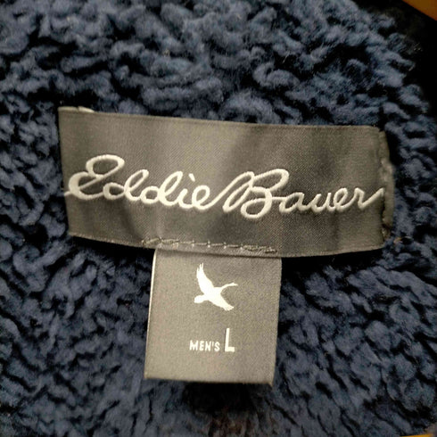 エディーバウアー Eddie Bauer 裏地パイル クルーネックボタンワッフルカーディガン メンズ JPN:L