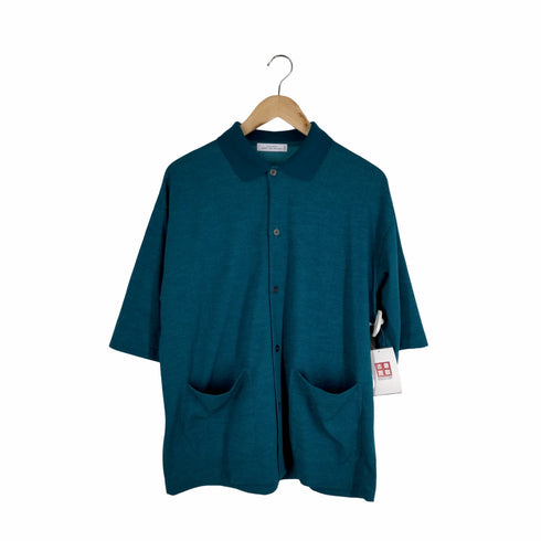 ユナイテッドアローズグリーンレーベルリラクシング UNITED ARROWS green label relaxing ドライ ウールミックス 前開き ポロシャツ -吸水速乾・ウォッシャブル メンズ JPN:M