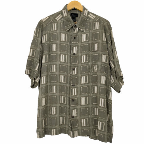 クレイボーン Claiborne 総柄 シルク半袖シャツ メンズ XL