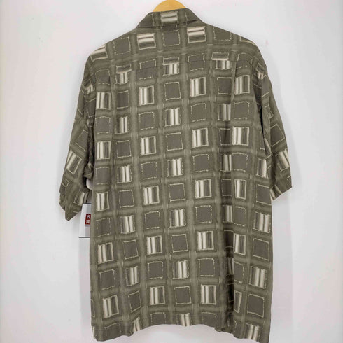 クレイボーン Claiborne 総柄 シルク半袖シャツ メンズ XL