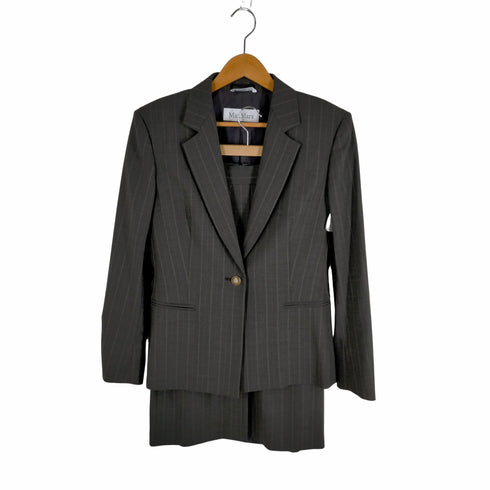 マックスマーラ MAXMARA 白タグ 1Bウール ストライプスカートセットアップ レディース 42