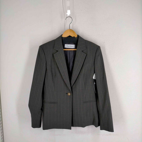 マックスマーラ MAXMARA 白タグ 1Bウール ストライプスカートセットアップ レディース 42