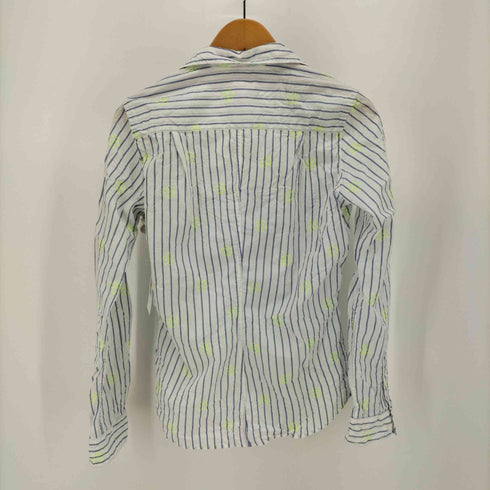 フランクアンドアイリーン Frank&Eileen BARRY/NYFP ストライプ 花柄 刺繍 L/S オープン シャツ レディース import:XS