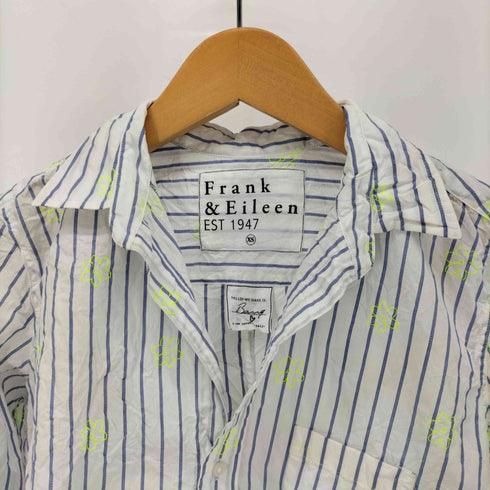 フランクアンドアイリーン Frank&Eileen BARRY/NYFP ストライプ 花柄 刺繍 L/S オープン シャツ レディース import:XS